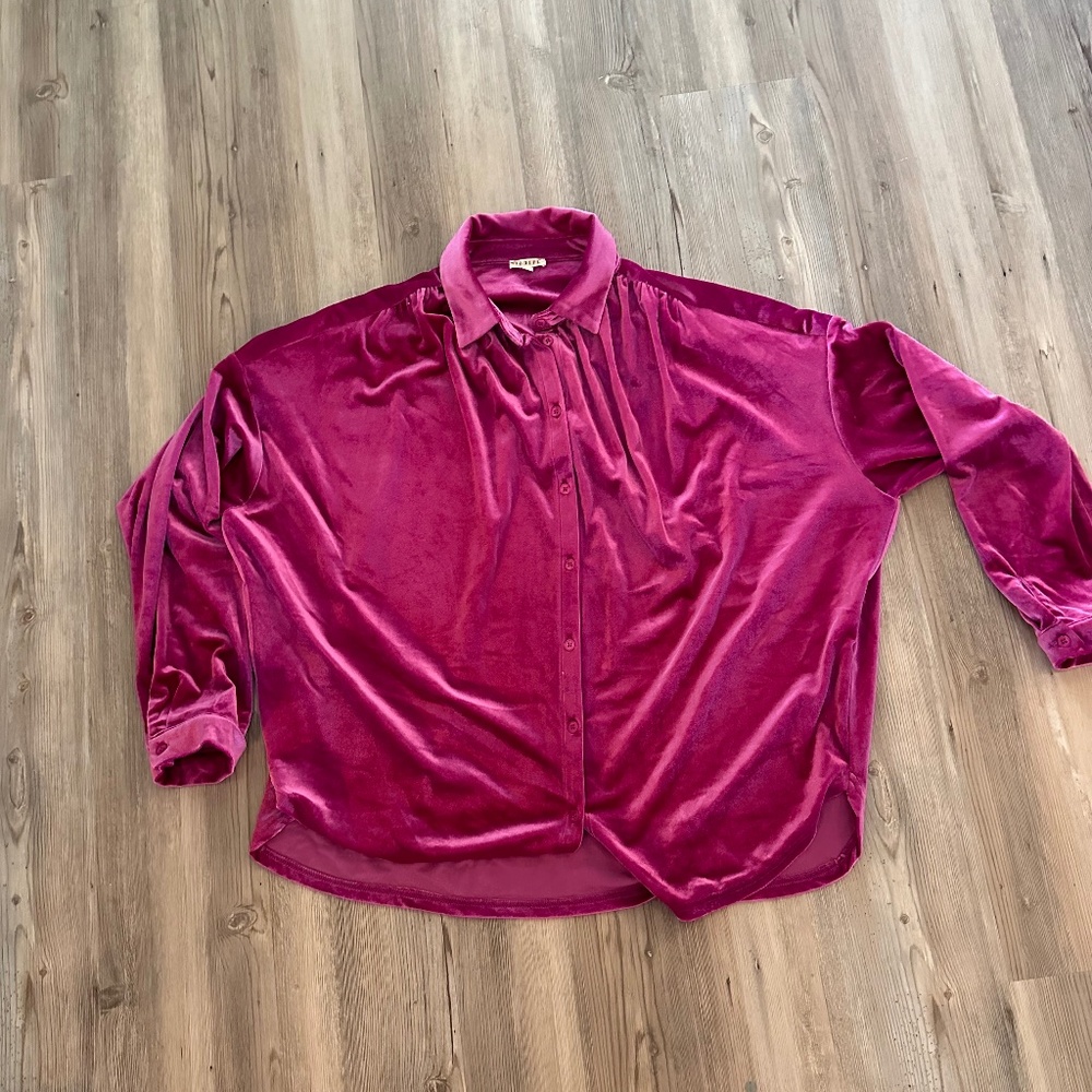 Pink Velvet Stretch Top